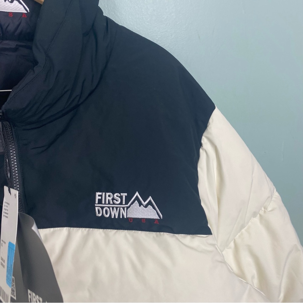 First Down USA Bubble Down Jacket Reversible Blac… - image 3